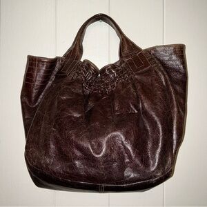 Rare HTF Leather Vintage Brown Brontibay Paris Top Handle Handbag Bag
